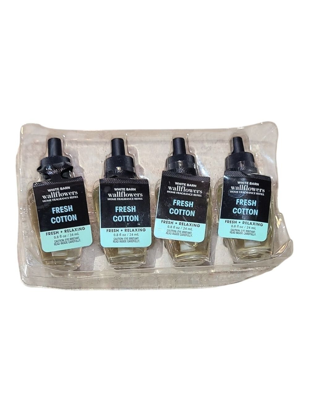 4 FRESH COTTON 4-PIECE WALLFLOWER FRAGRANCE REFILLS BY BATH AND BODY WORKS